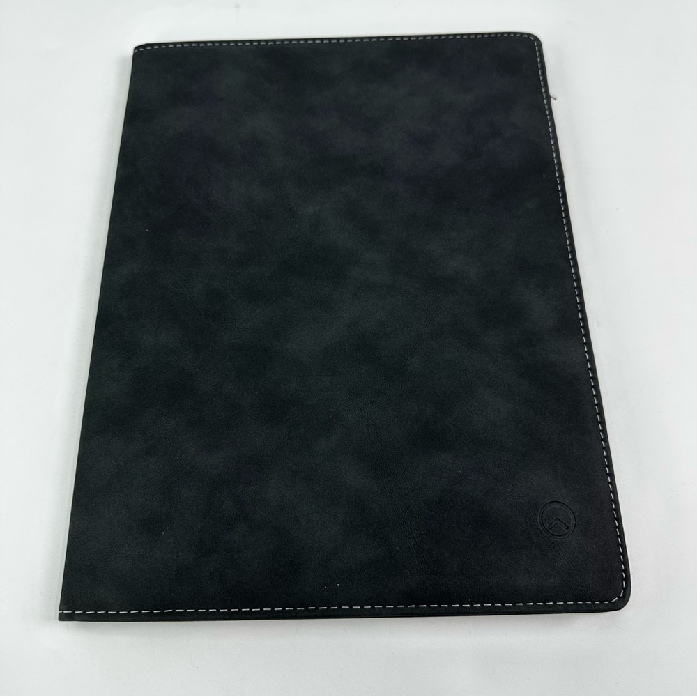 Work From Home Soft Black Padfolio with Card Slots & Pencil Holder Pad Holder